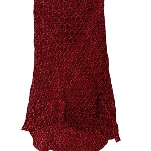Angie Boho Women’s Midi Skirt Red Pattern Size M Rayon Elastic Waist Bohemian